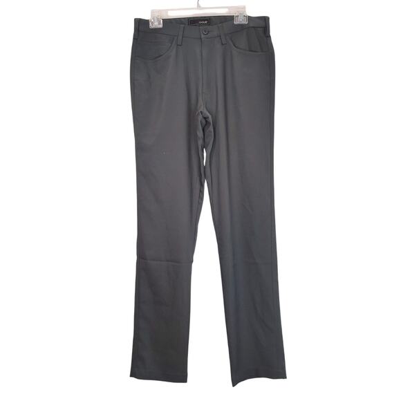Oobe Flat Front Dress Pants Mid Rise Straight Leg Dark Gray Mens Size 32/34 - Picture 1 of 6